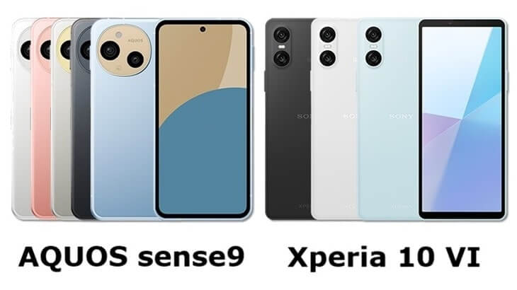 SHARPのAQUOS sense9とSONYのXperia 10 VI